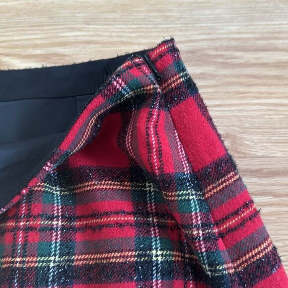 Talbots Women's PLAID SPARKLE A-LINE Mini SKIRT Sz 10 Petite Tartan Holiday - Picture 5 of 6